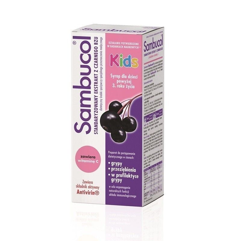 Sambucol Kids сироп для повышения иммунитета, 120 ml сироп для детей с черной бузиной с витамином с sambucol black elderberry kids 120мл для иммунитета от гриппа и простуды