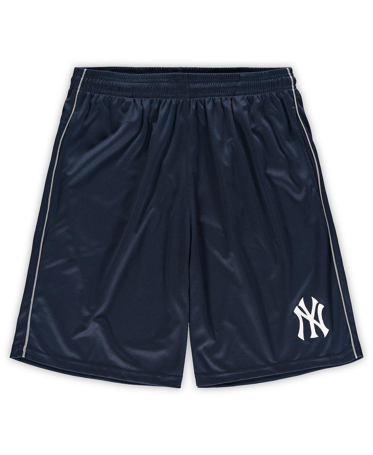 цена Мужские темно-синие шорты в сетку New York Yankees Big Tall Majestic