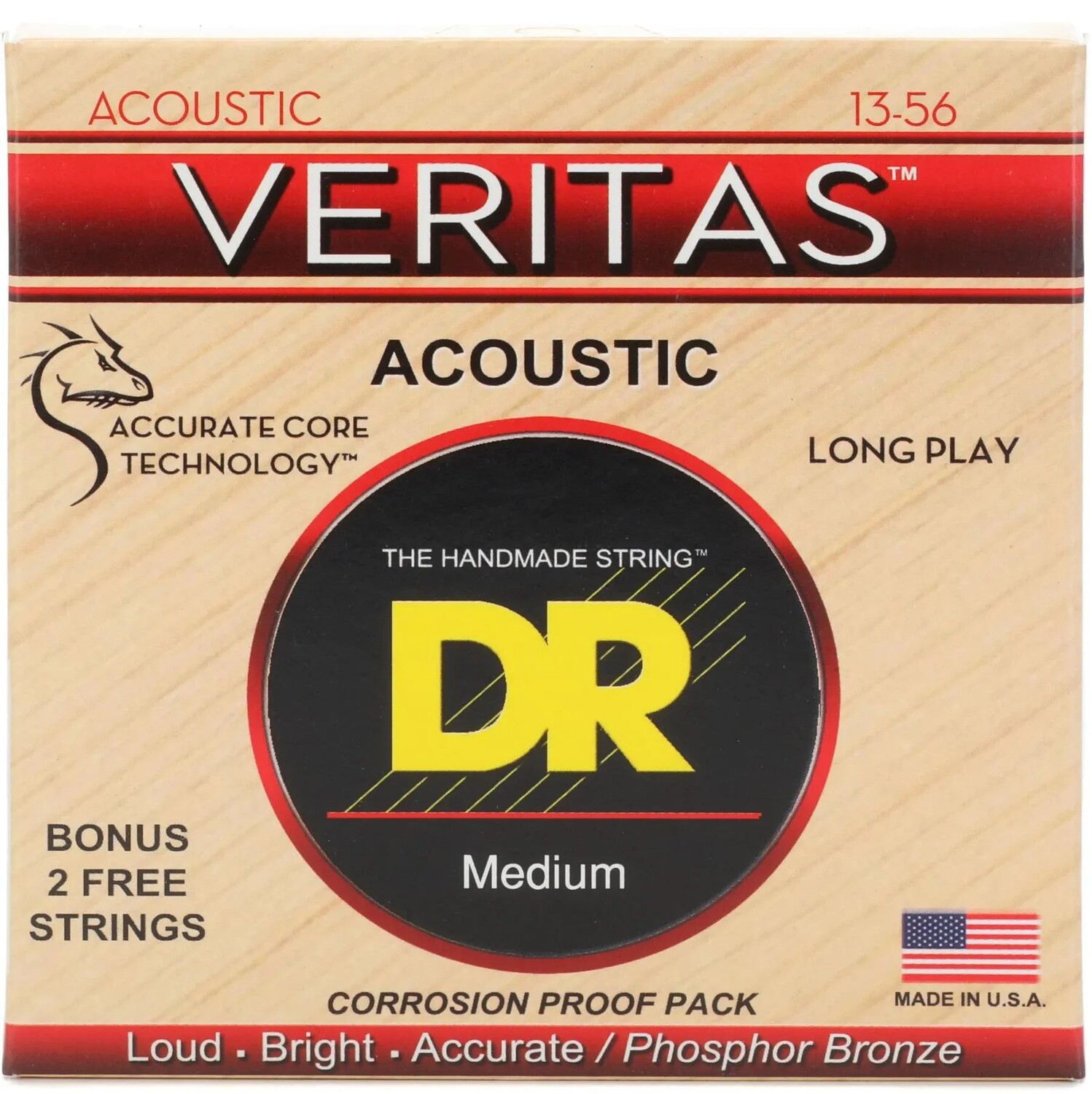 

Струны для акустической гитары DR Strings VTA-13 Veritas из фосфористой бронзы — .013-.056, средние
