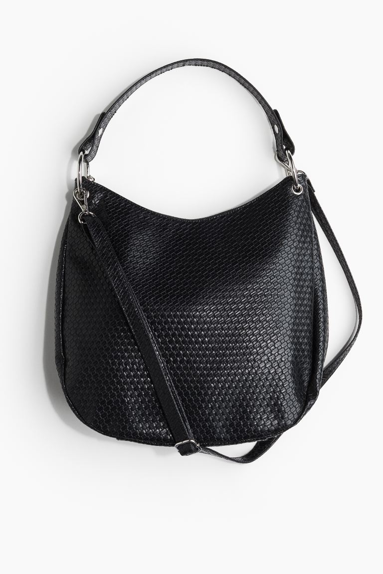 Сумка-Хобо H&M, черный сумка хобо с плетеной отделкой на молнии спереди из искусственной кожи черный