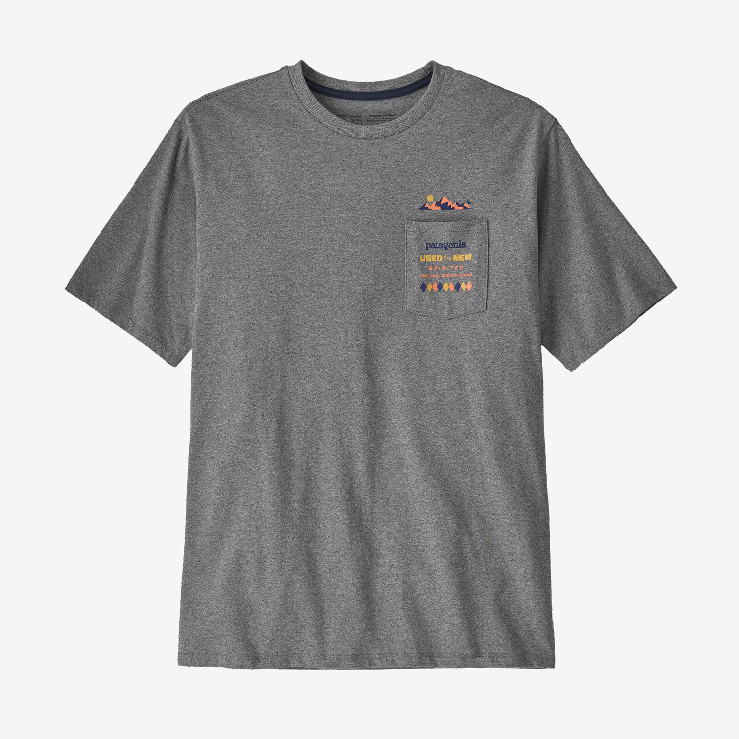 

Мужская футболка с карманом и ответственностью Spirited Seasons Patagonia, цвет Gravel Heather