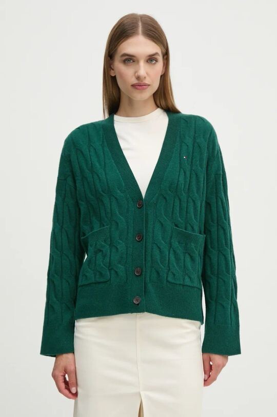 

Шерстяной кардиган Tommy Hilfiger, зеленый