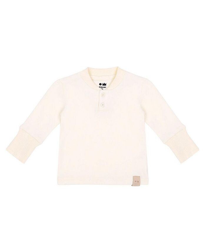 

Детская футболка для новрожденных Henley с длинным рукавом OMAMImini, белый