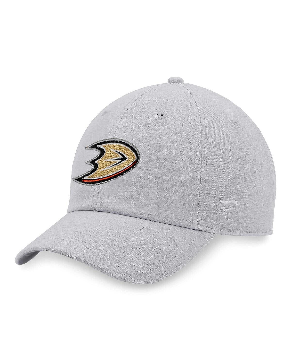 

Мужская регулируемая кепка с фирменным логотипом Heather Grey Anaheim Ducks Fanatics