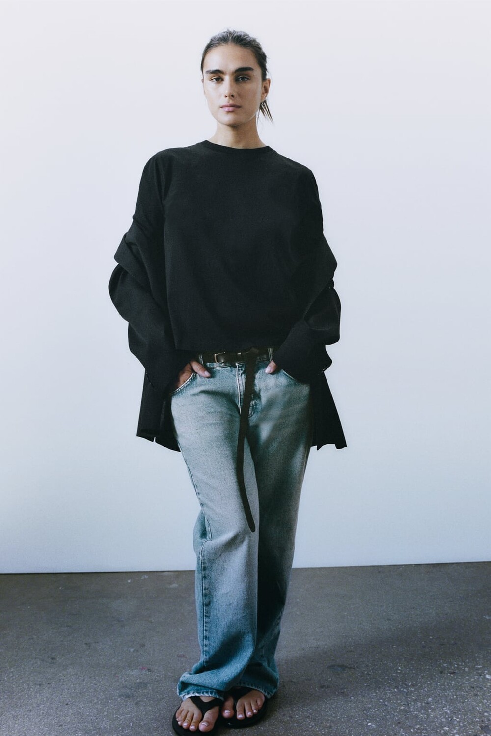 

Футболка с коротким рукавом ZARA, черный