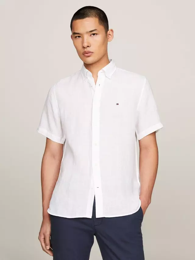 

Рубашка Tommy Hilfiger Pigment Dyed Linen, цвет optic/white
