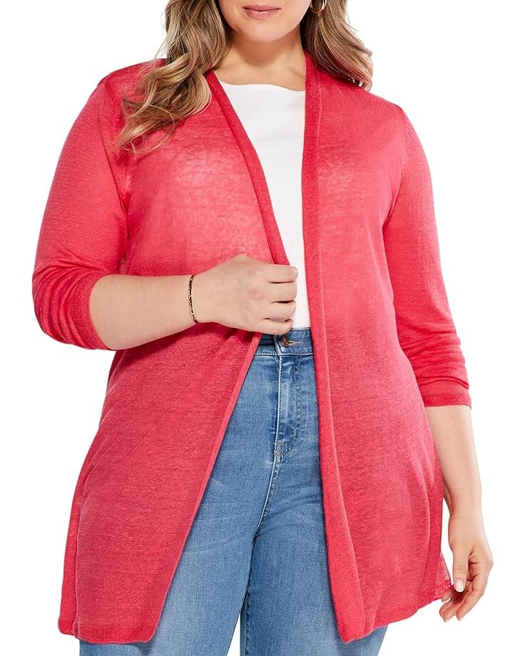 

Свитер NIC+ZOE Plus Size Long Back Of The Chair Cardigan, розовый