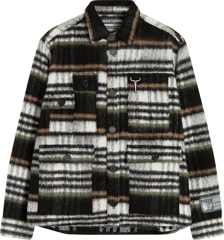 

Рубашка Reese Cooper Brushed Wool Flannel 'Black', черный