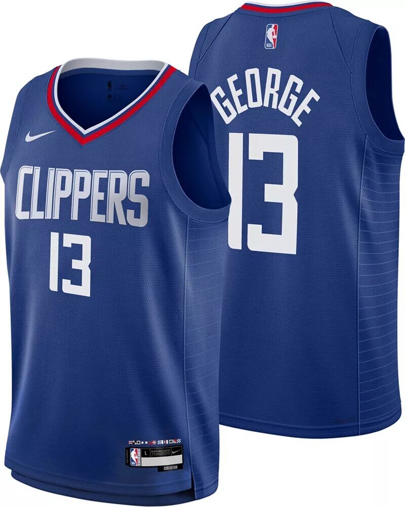 

Nike Youth Los Angeles Clippers Пол Джордж № 13 Синяя майка Swingman