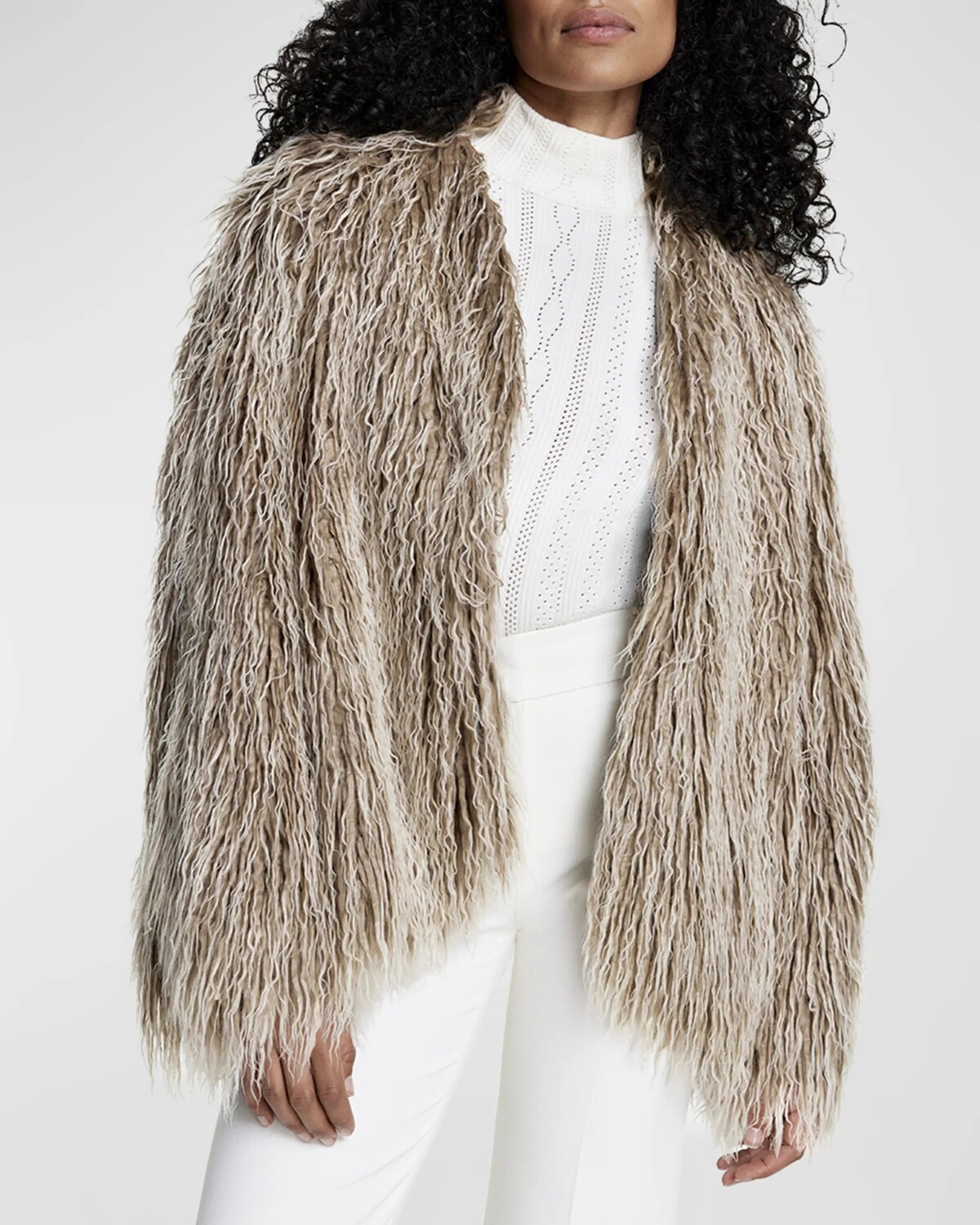 

Свободная куртка из искусственного меха Smythe, цвет Taupe Shearling