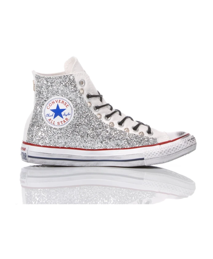 

Серебряные кроссовки ручной работы Converse, серый