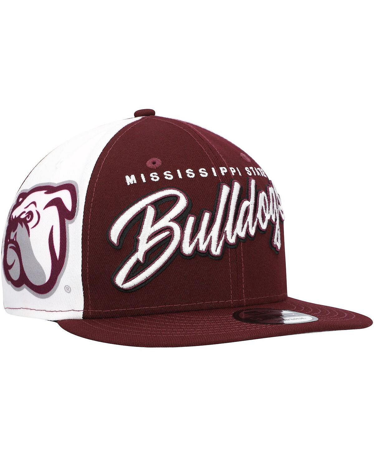 Мужская темно-бордовая кепка Mississippi State Bulldogs Outright 9FIFTY Snapback New Era