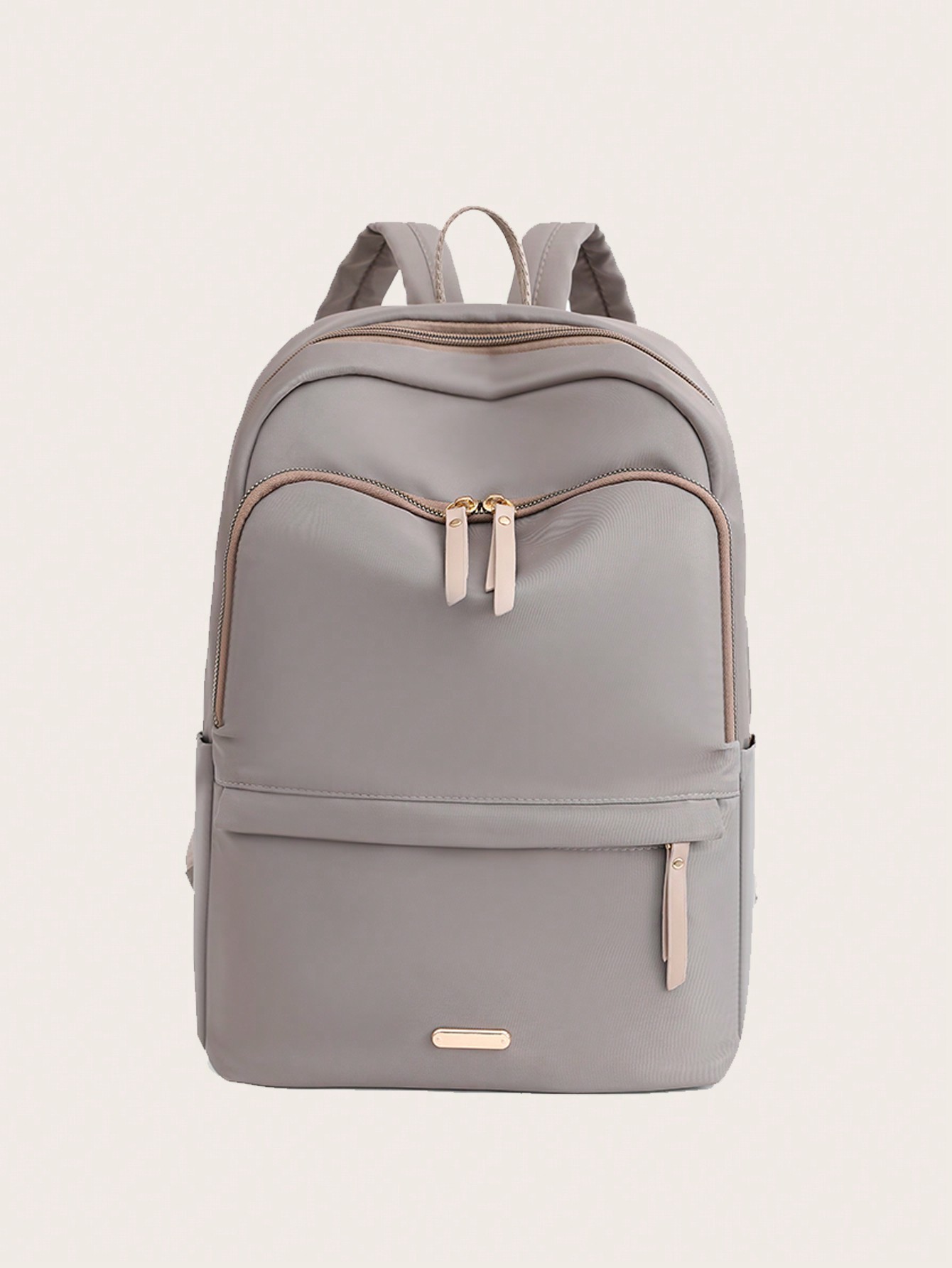 Водонепроницаемый портативный рюкзак большой емкости с передним карманом, хаки мужской минималистичный рюкзак большой вместимости серый