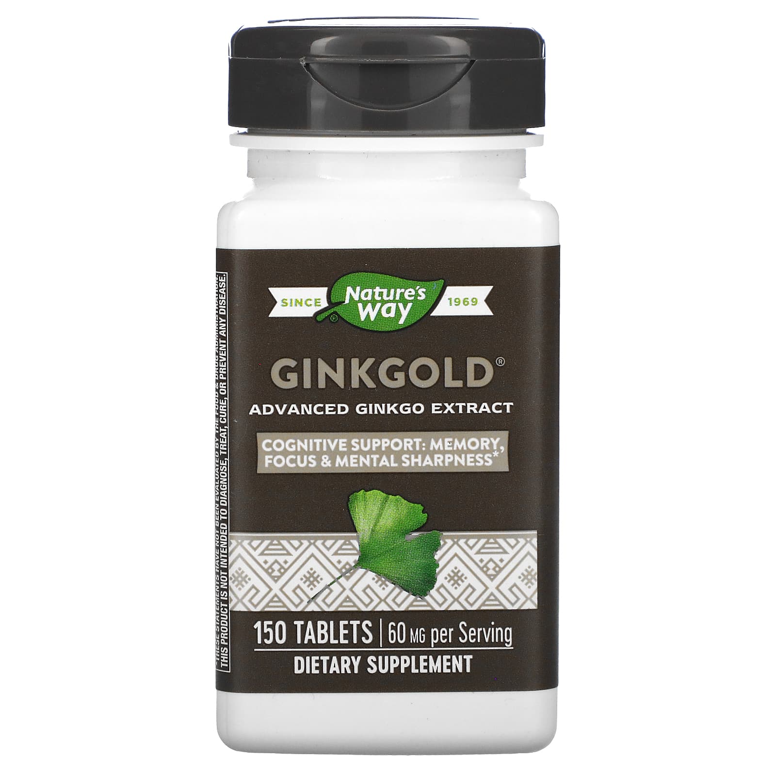 Nature's Way Медицинский экстракт гинкго Ginkgold 60 мг 150 таблеток
