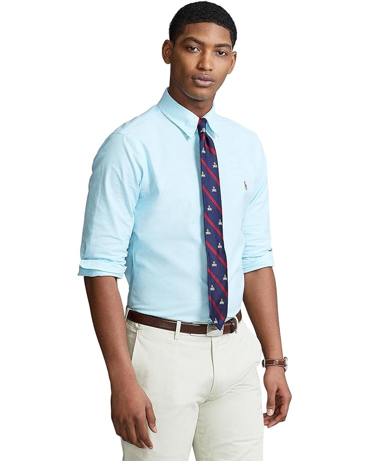 

Рубашка Polo Ralph Lauren Slim Fit Stretch Oxford, цвет Aegean Blue