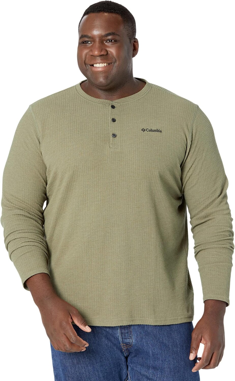 

Хенли с длинными рукавами и вафельным узором Big & Tall Pine Peak Columbia, цвет Stone Green Heather