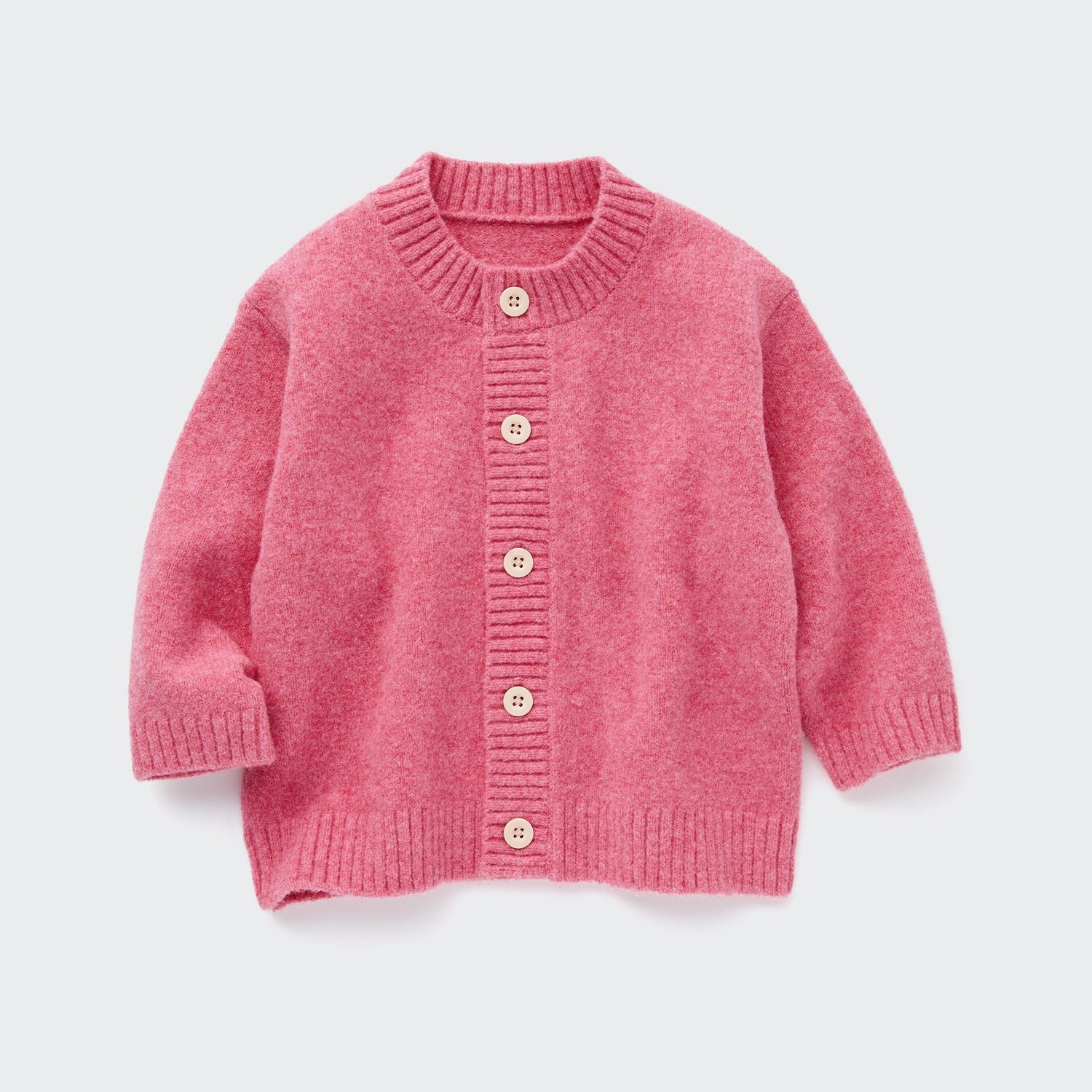 

Кардиган из пряжи суфле для малышей Uniqlo, розовый