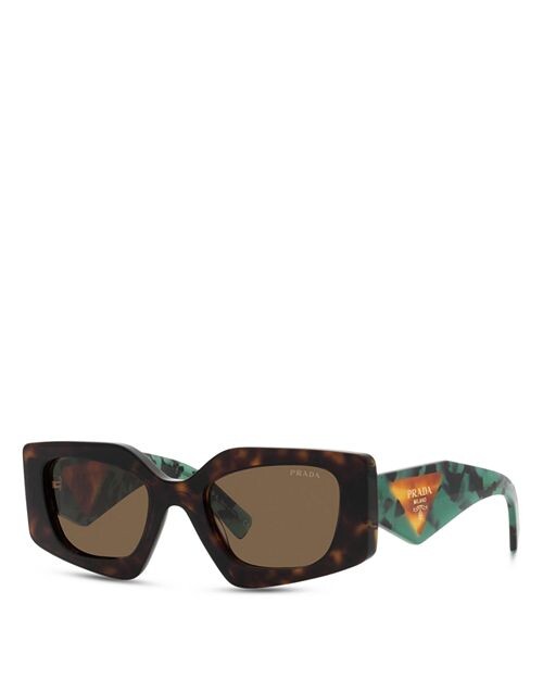 

Прямоугольные солнцезащитные очки Symbole, 51 мм Prada, цвет Brown