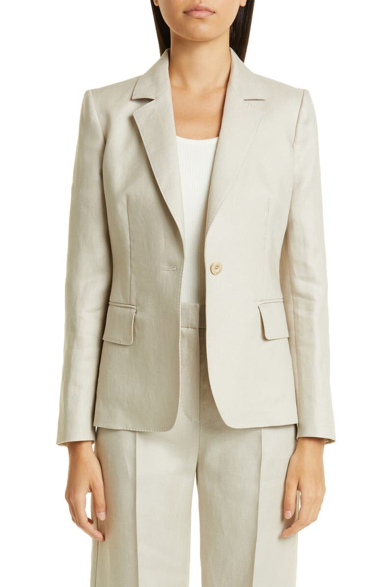 

Льняной блейзер на одной пуговице MAX MARA