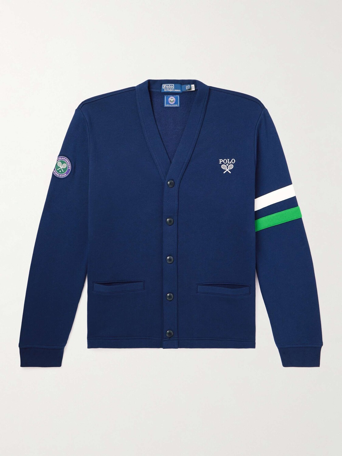 

Кардиган из смесового хлопка с вышитым логотипом Wimbledon и аппликацией POLO RALPH LAUREN, нави, Синий
