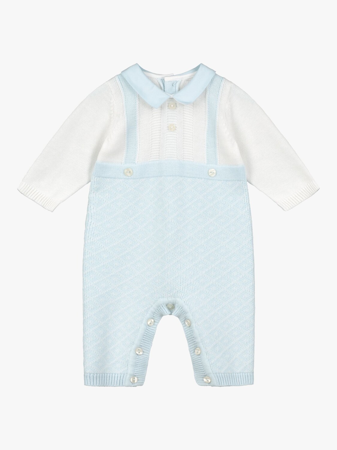 

Вязаный комбинезон с подтяжками Emile et Rose Baby Earl, синий/белый