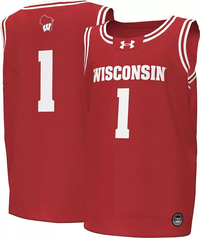 

Красная копия баскетбольной майки Under Armour Youth Wisconsin Badgers # 1