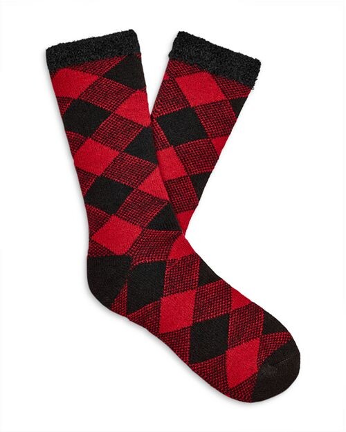 

Носки для экипажа в клетку Grady на флисовой подкладке UGG, цвет Red