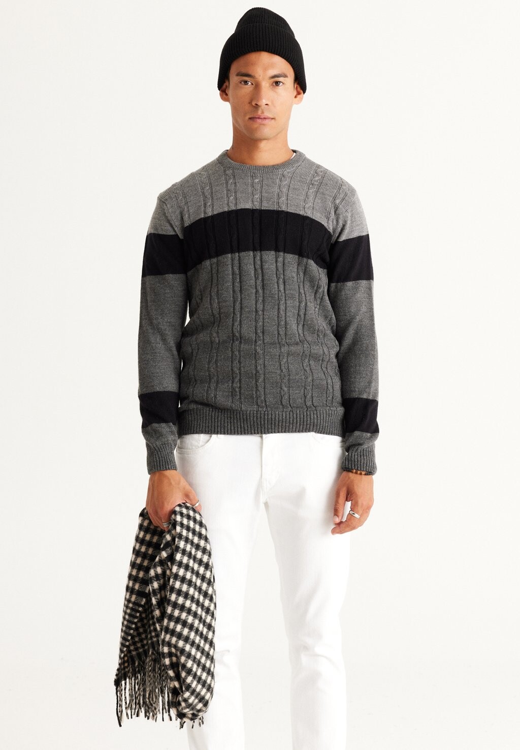 

Вязаный свитер STANDARD FIT O COLLAR AC&CO / ALTINYILDIZ CLASSICS, цвет grey anthracite