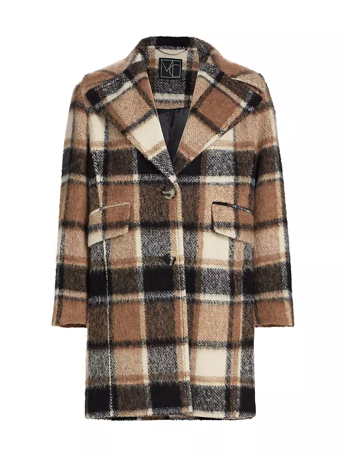 

Пальто-кокон в клетку Izzy Mercer Collective, цвет plaid brown