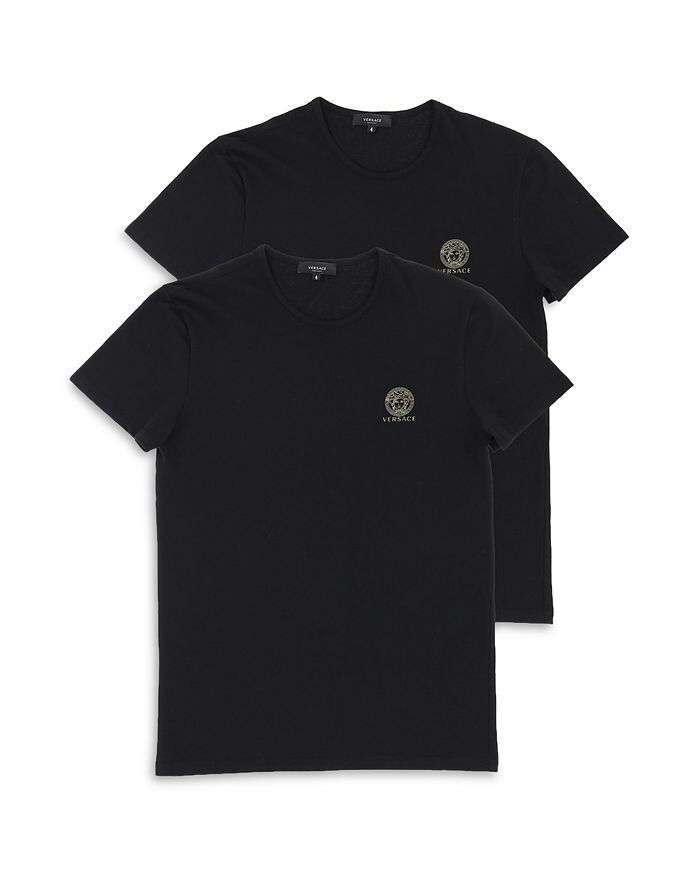 

Мужские футболки из смесового хлопка, упаковка из 2 шт. Versace, Черный