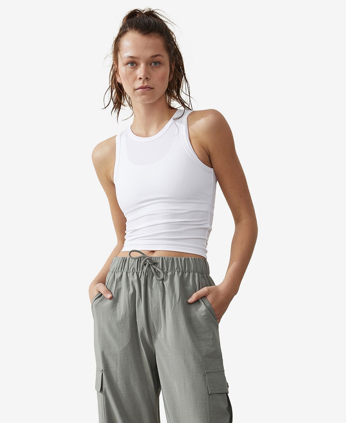 

Женская майка Active в рубчик COTTON ON, белый