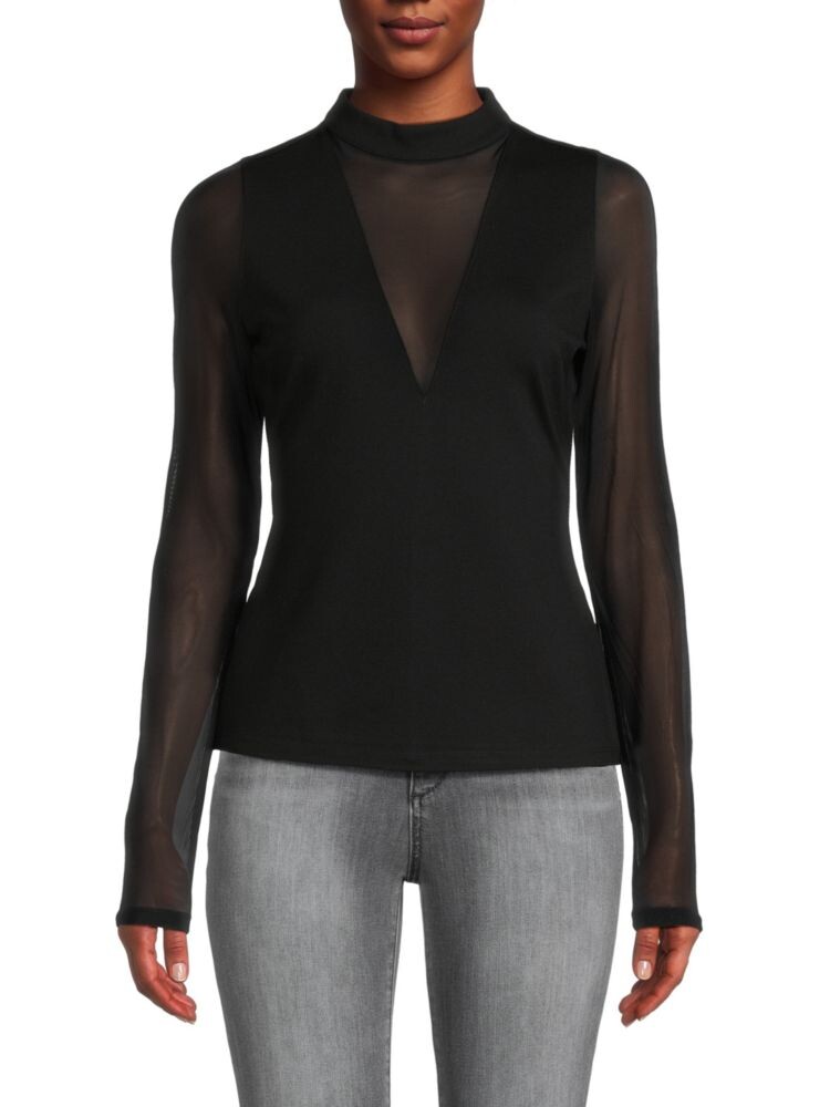 

Полупрозрачный топ Bcbgmaxazria, черный