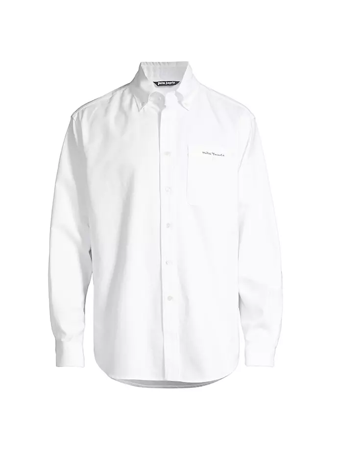 

Рубашка на пуговицах с лентой Sartorial Palm Angels, белый