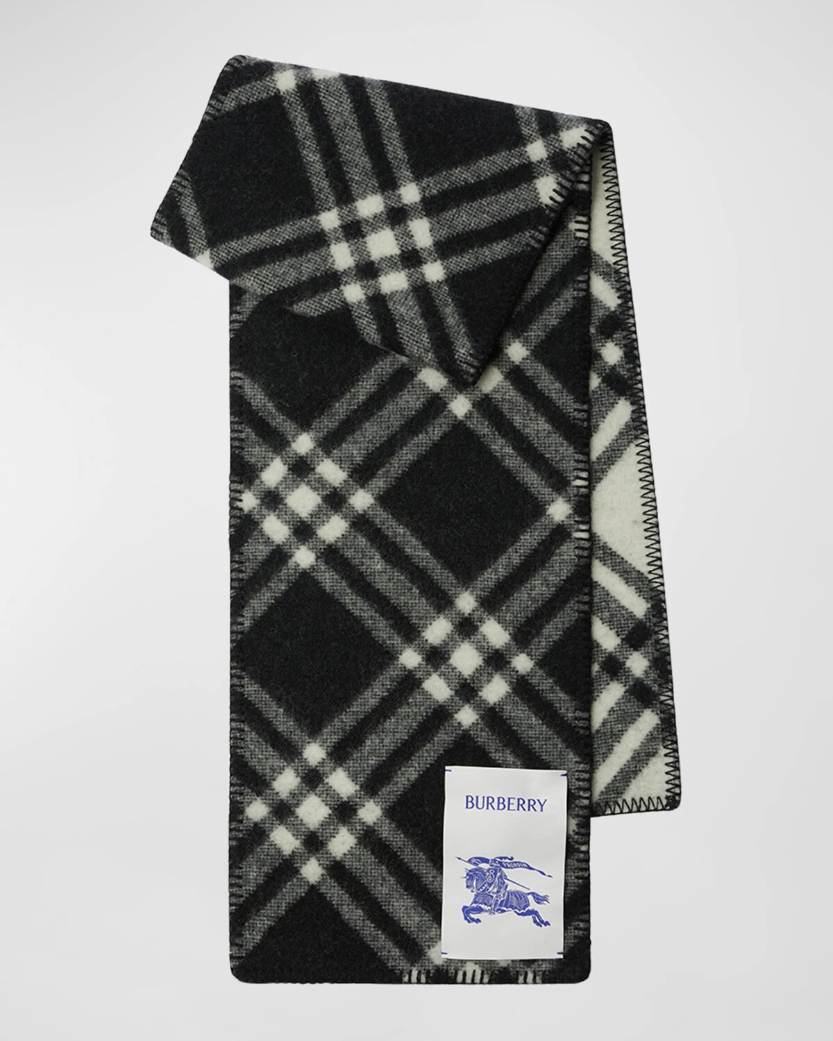 

Мужской шерстяной шарф в клетку с этикеткой EKD Burberry, цвет Black