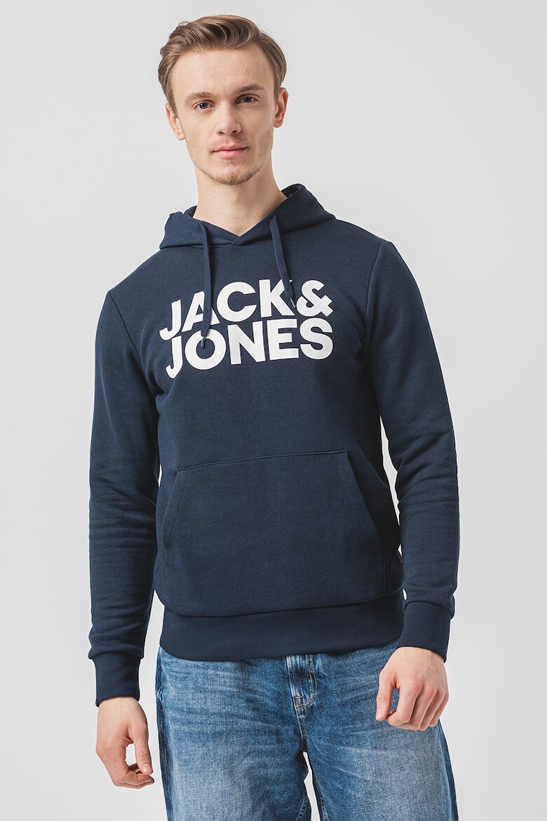 

Толстовка с карманом-кенгуру и логотипом Jack & Jones, синий