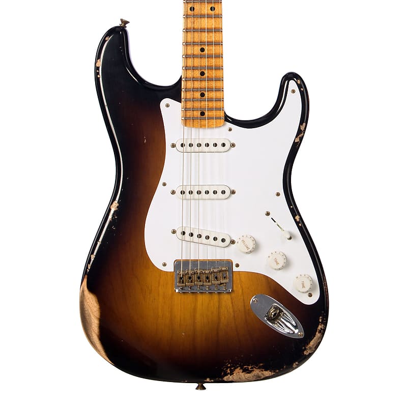 Электрогитара Fender Custom Shop Limited Edition 70th Anniversary 1954 Stratocaster Hardtail Relic - Wide Fade 2 Tone Sunburst - 1 off Electric Guitar NEW! fender custom shop limited edition 1964 stratocaster candy apple red