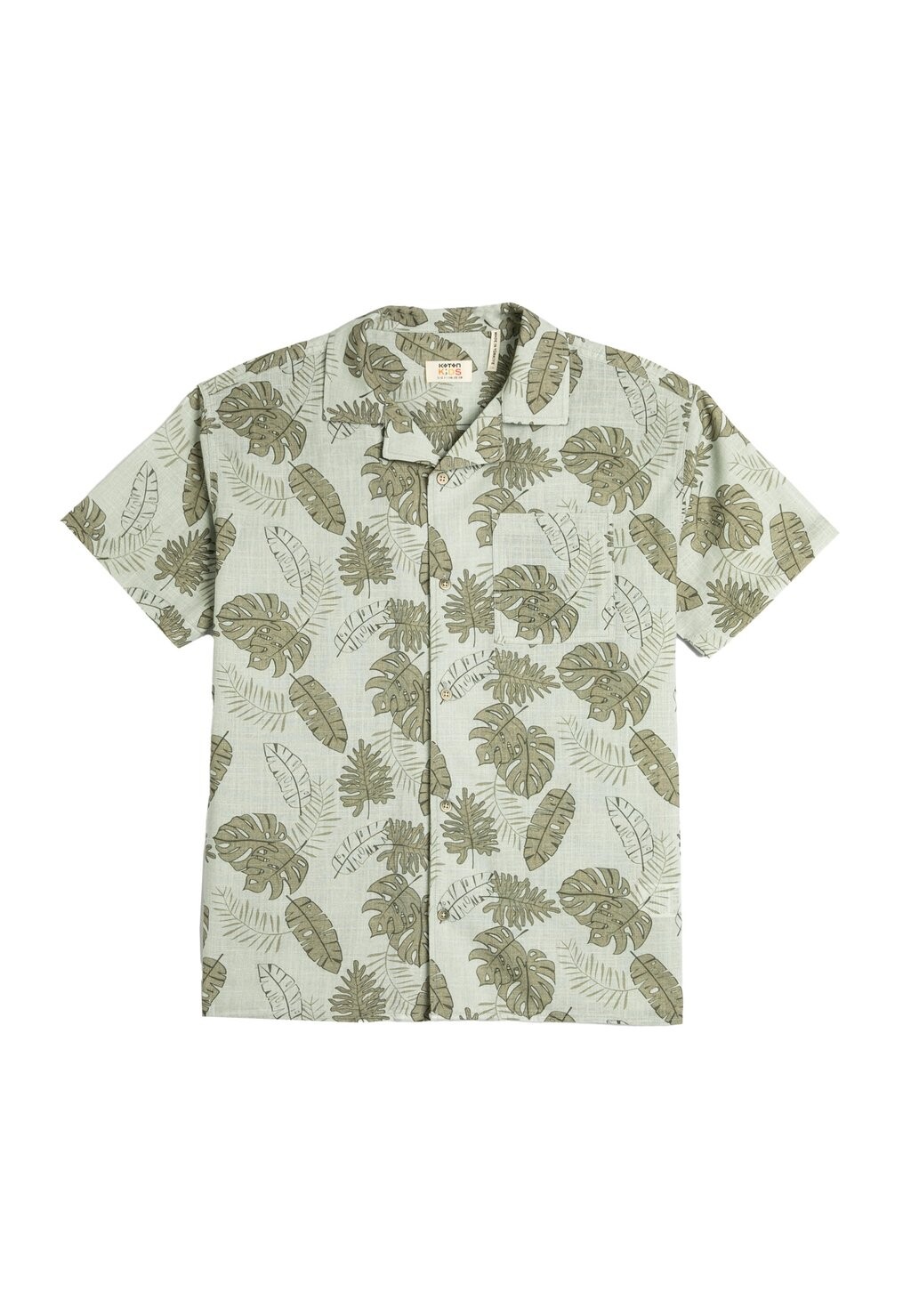 

Рубашка TROPICAL PATTERNED SHORT SLEEVE POCKET DETAIL Koton, цвет green