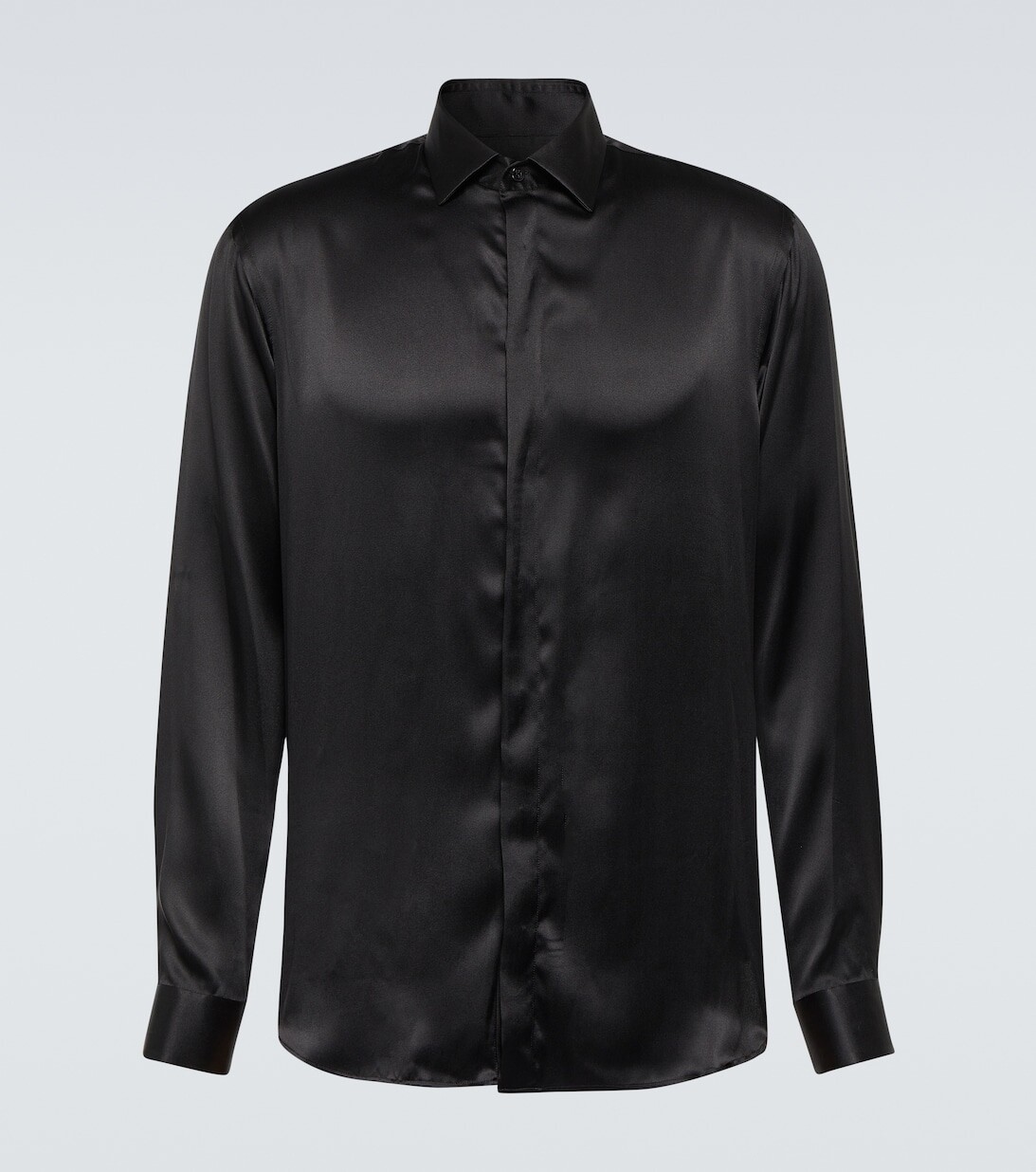 

Рубашка из смесового шелка Giorgio Armani, черный