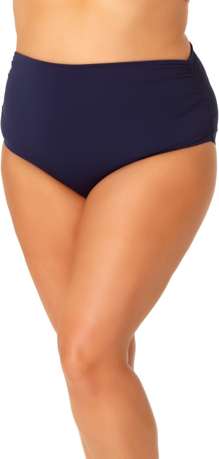 

Плавки Anne Cole Plus Size High-Waist Shirred Bottoms, темно-синий