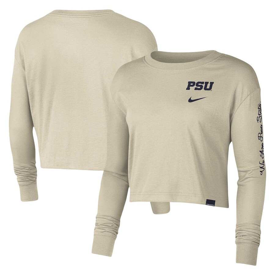 

Футболка с длинным рукавом Nike Penn State Nittany Lions, кремовый
