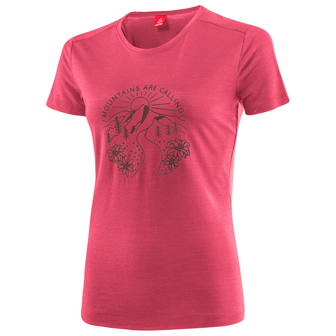

Рубашка из мериноса Löffler Women's Printshirt Mountains Merino Tencel, цвет Malaga