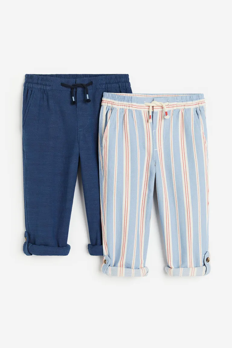 

Комплект из 2 брюк свободного кроя с подворачивающимися рукавами H&M, синий