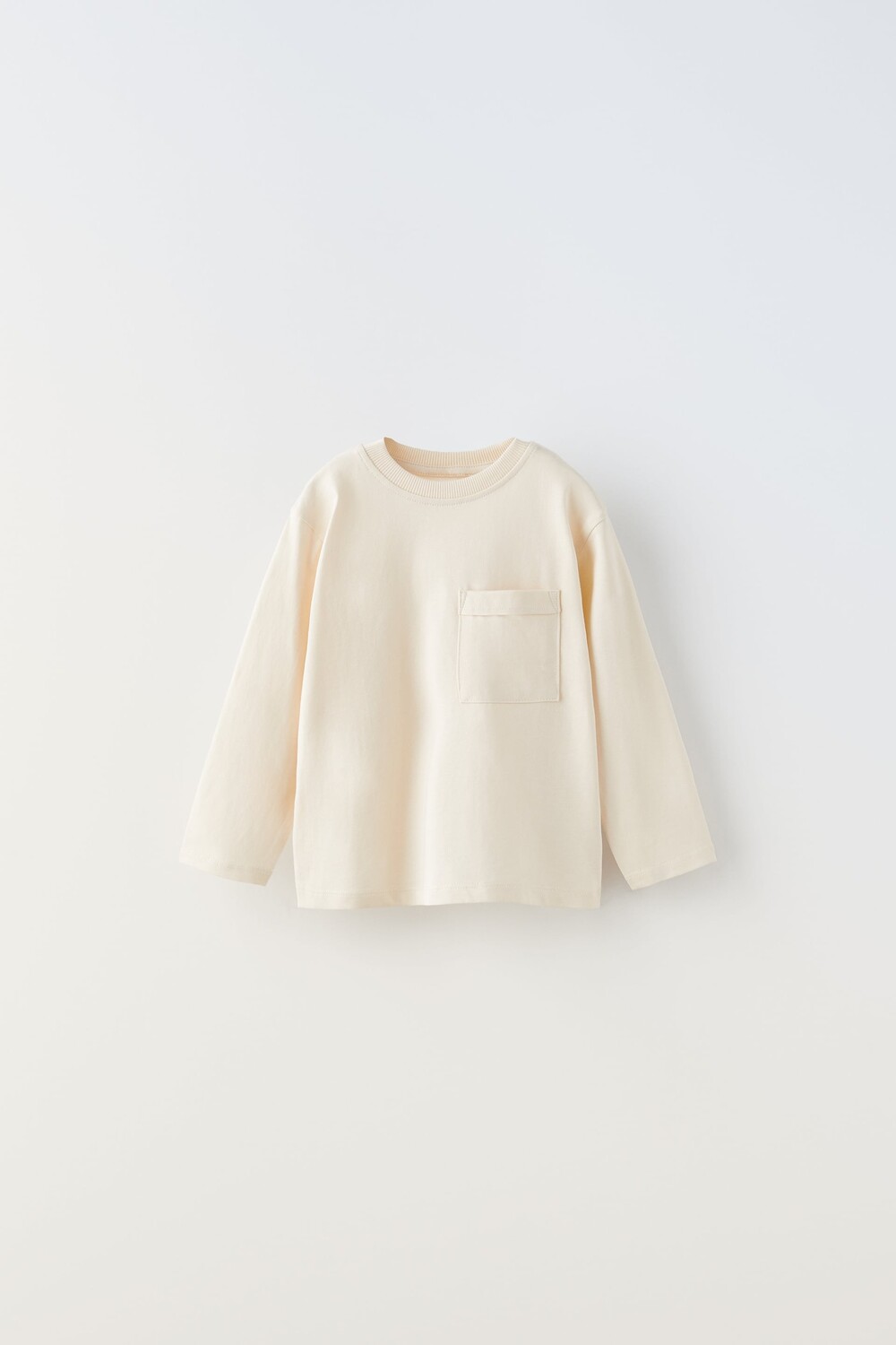 

Одноцветная футболка Zara, экрю