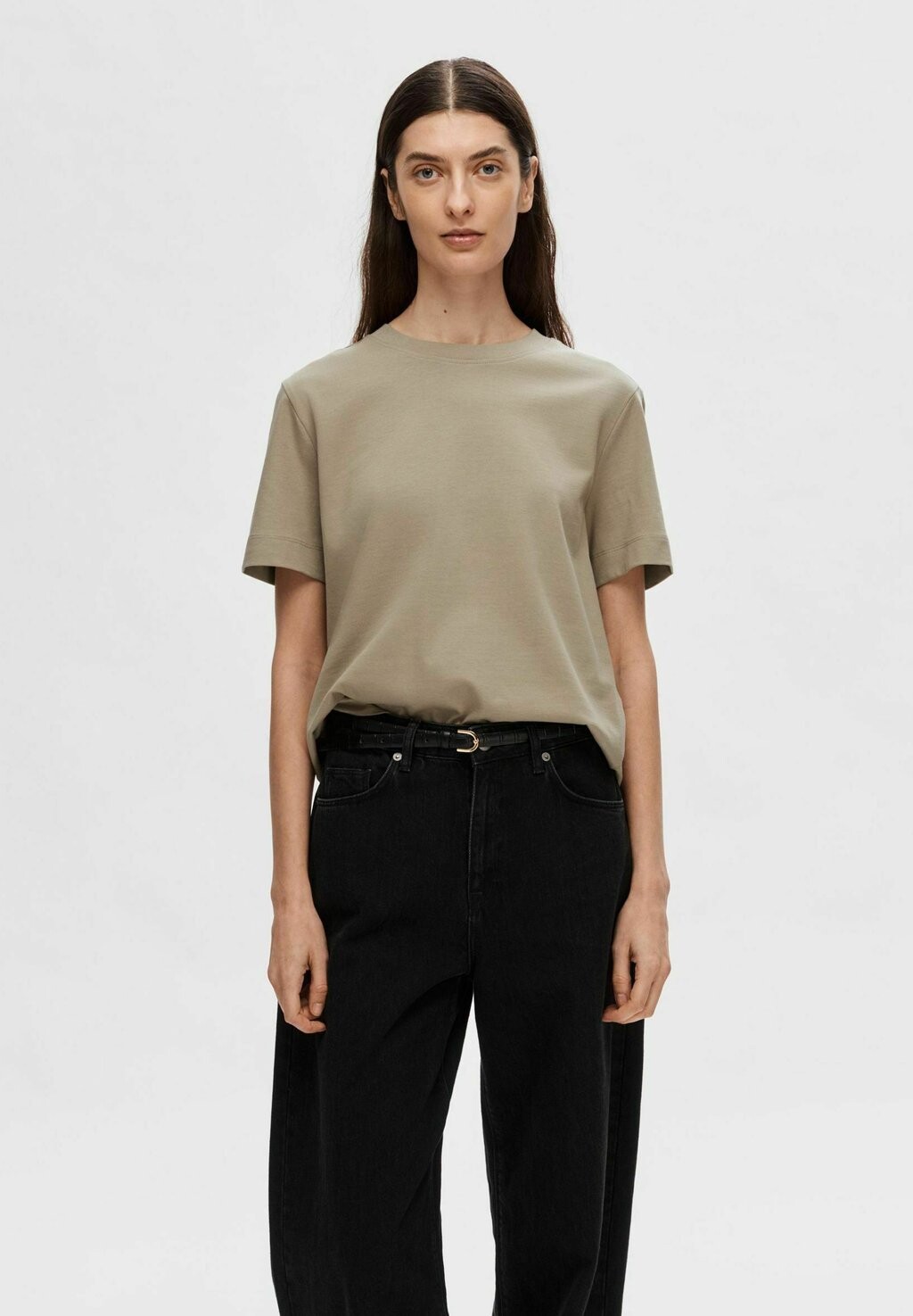

Базовая футболка BOXY FIT Selected Femme, цвет greige