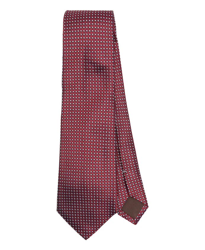 

Роскошный шелковый галстук производства Италии. Canali, красный