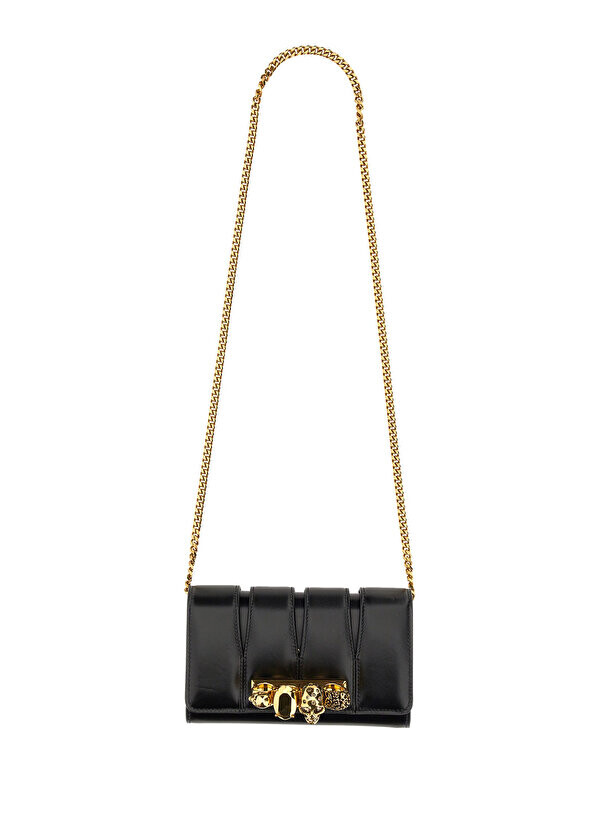 

Черная женская кожаная сумка the slash Alexander McQueen