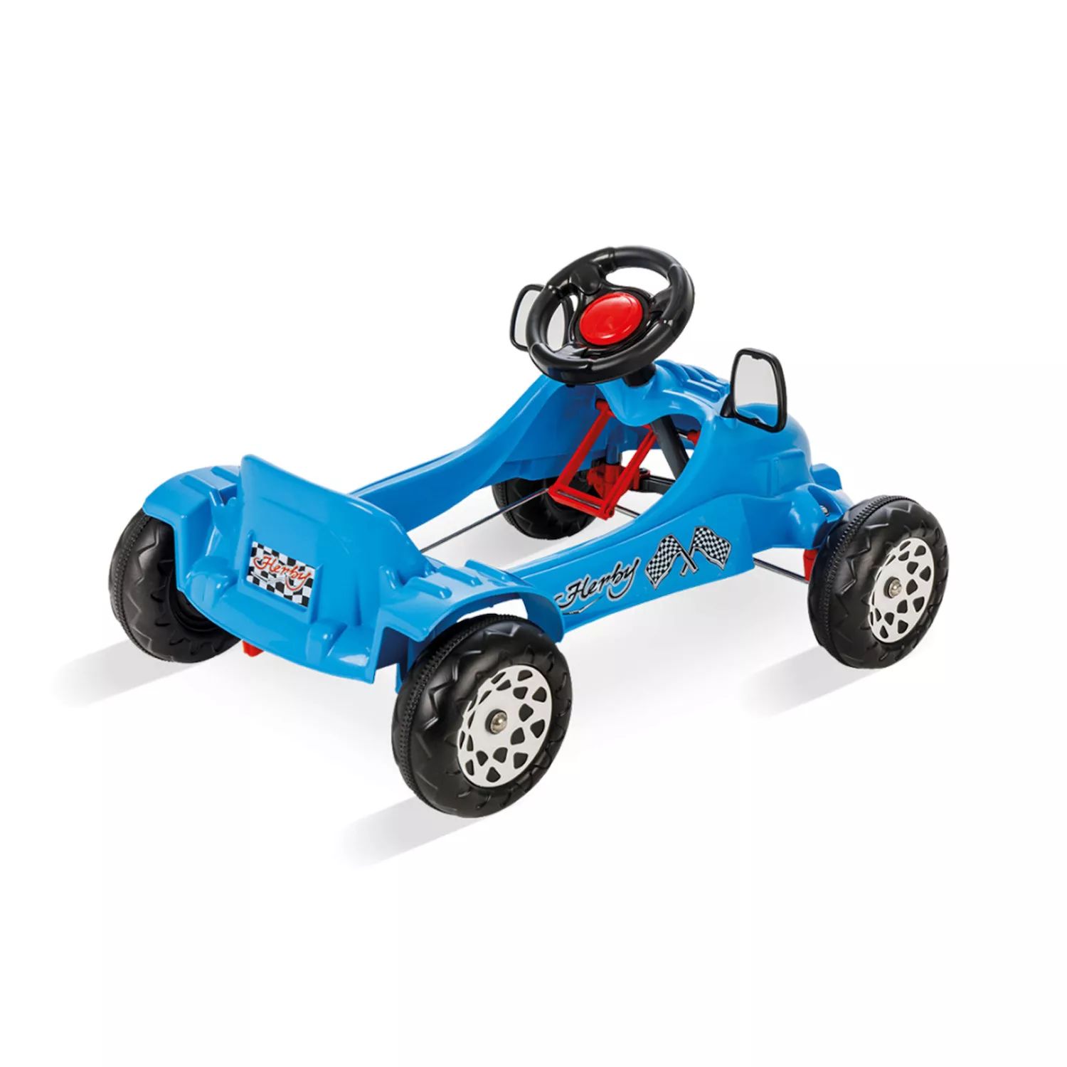 Pilsan 07 302B Педальная машинка Herby с подвижными зеркалами и звуковым сигналом для детей от 3 лет, синий Pilsan