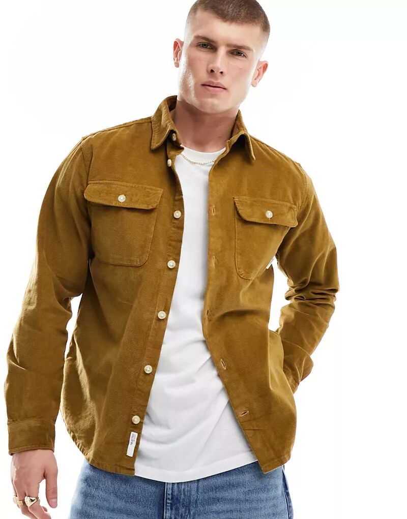 Коричневая вельветовая куртка-рубашка Selected Homme