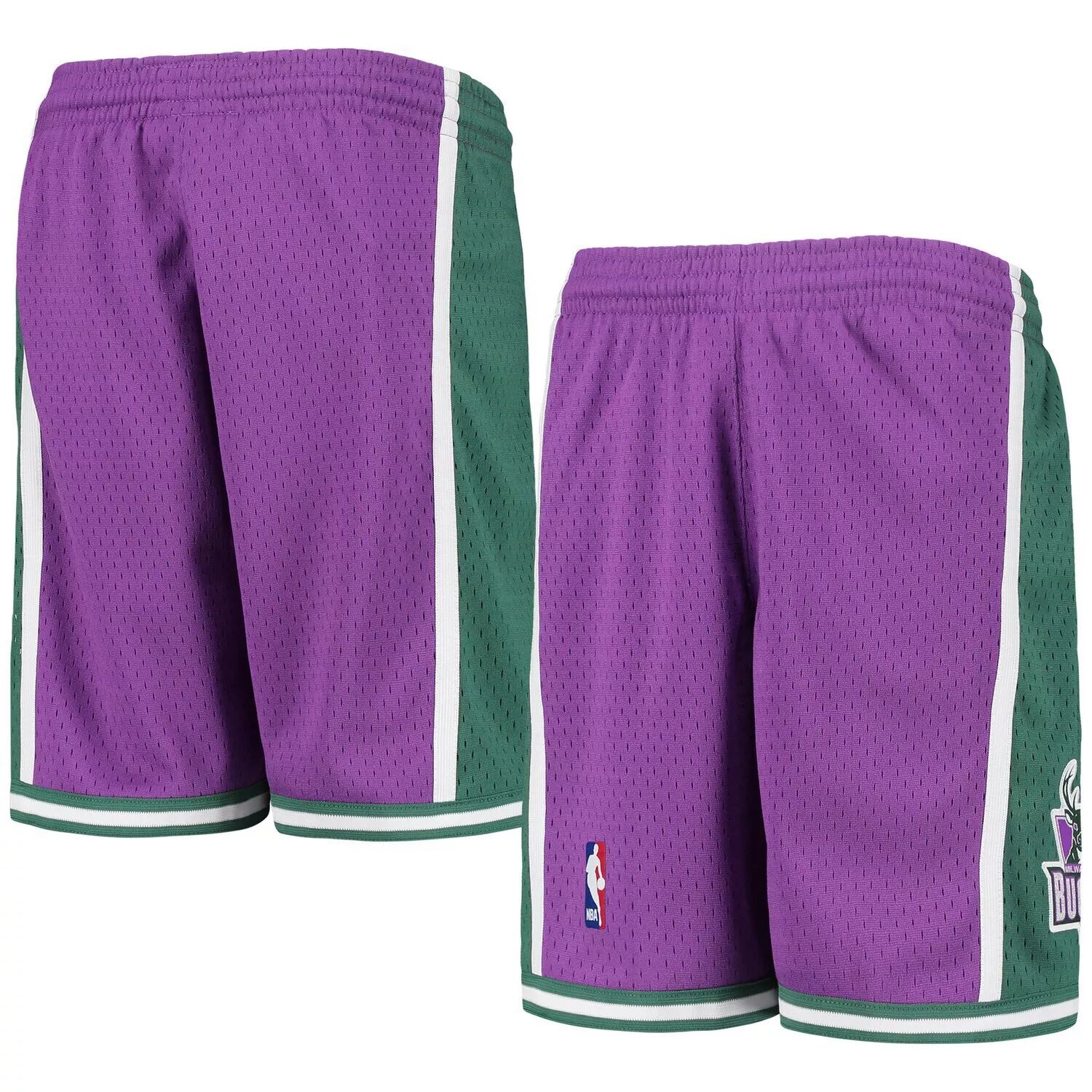 

Молодежные фиолетовые шорты Mitchell & Ness Milwaukee Bucks из твердой древесины Classics Swingman Unbranded