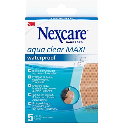 Водонепроницаемые бинты Nexcare Aqua Clear MAXI, 60 x 88 мм, 5 шт.